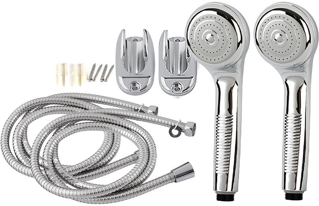 샤워기 3종 세트, 2개, 실버