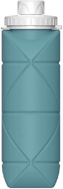 無毒矽膠摺疊運動水壺, 綠色, 600ml, 1個