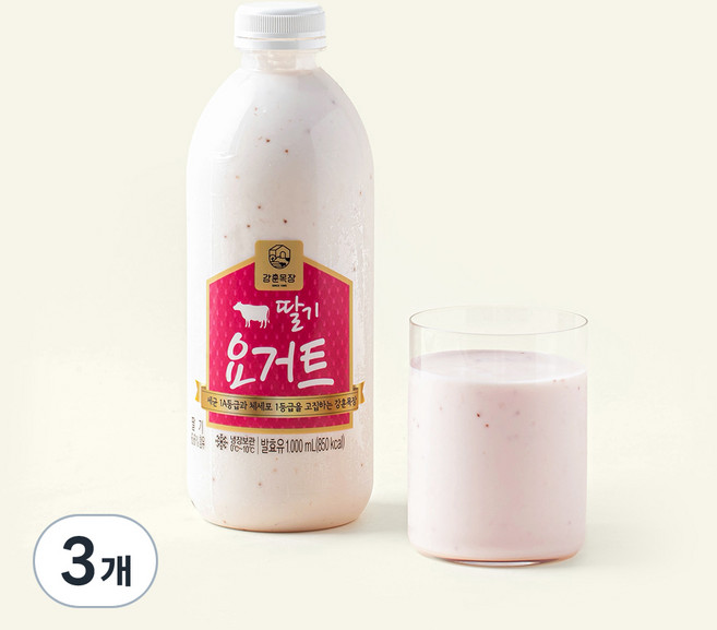 강훈목장 수제요거트 딸기, 1L, 1개입, 3개