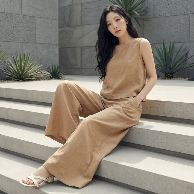 페이퍼먼츠 바쉬드 오피스 캐주얼 상하의 세트 14775
