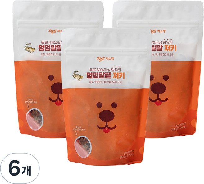 멍멍팔팔 강아지 져키, 황태맛, 200g, 6개