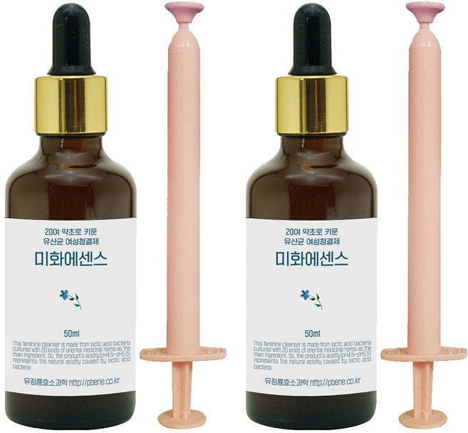 유정룡효소과학 유산균 여성청결제 미화에센스, 50ml, 2개