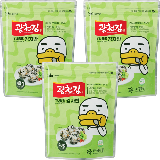 廣川海苔 KAKAO FRIENDS 海苔酥, 40g, 3包