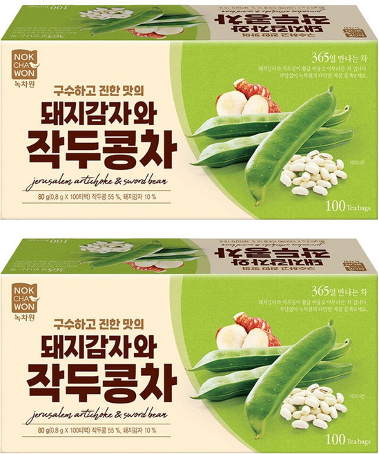 녹차원 돼지감자와 작두콩차, 800mg, 2개, 100개입
