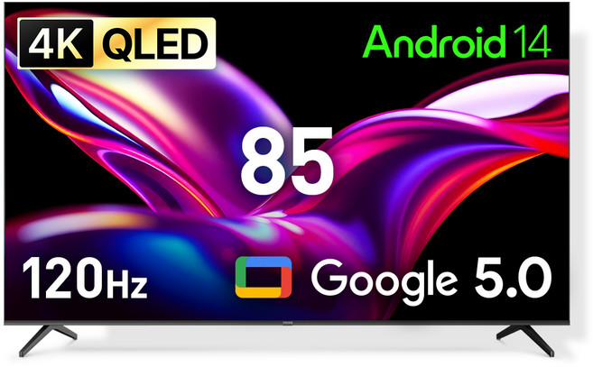 프리즘코리아 4K UHD QLED 구글 5.0 AI DLG 120Hz 스마트TV, 216cm(85인치), CP85G5Q, 스탠드형, 방문설치