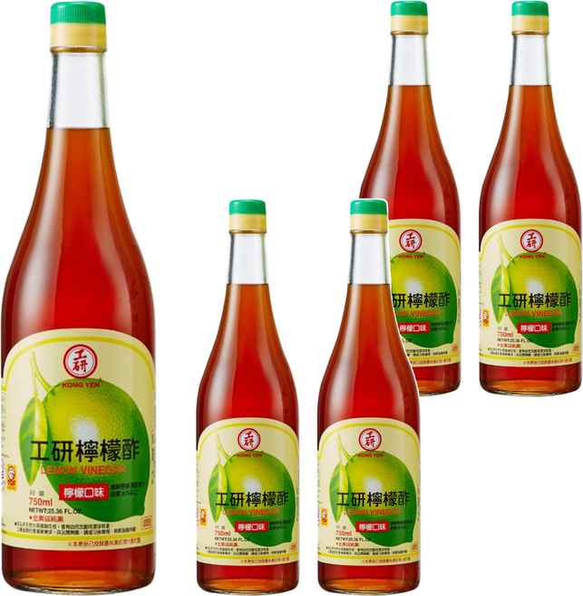 KONG YEN 工研 檸檬醋, 750ml, 5瓶