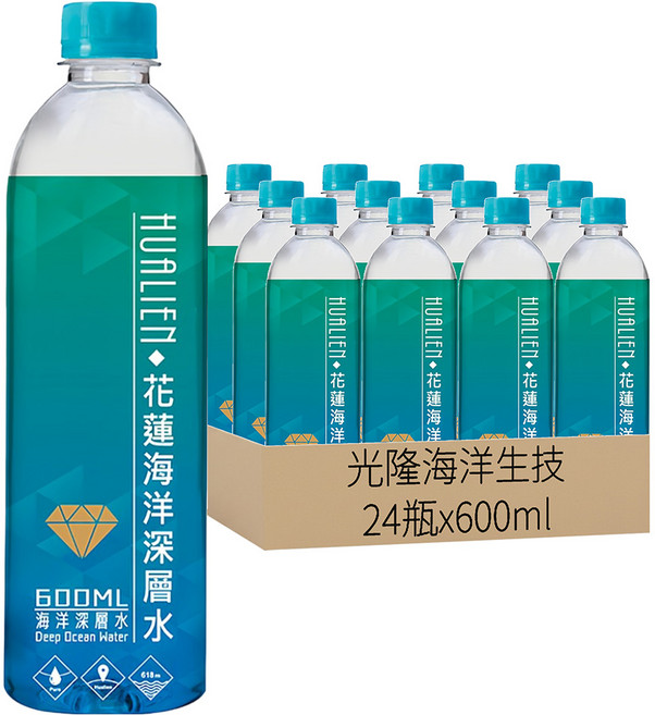 光隆海洋生技 花蓮七星潭海洋深層水, 600ml, 24瓶