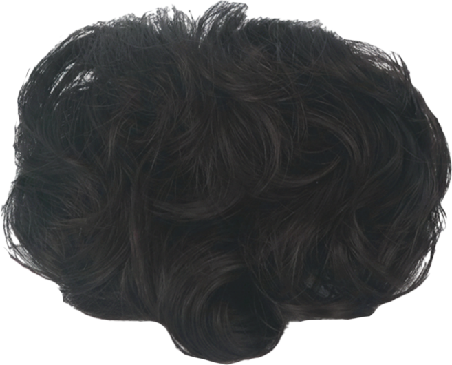 女性頭頂局部假髮 D631, 1個, 黑棕色