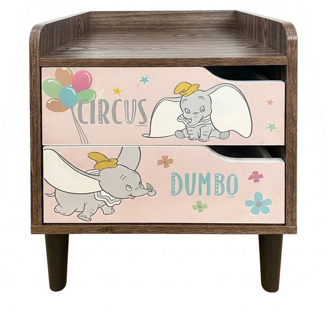 迪士尼 床邊櫃 53 x 40 x 40cm, 小飛象 木色, 1件