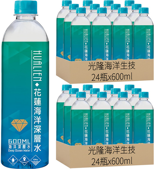 光隆海洋生技 花蓮七星潭海洋深層水, 600ml, 48瓶