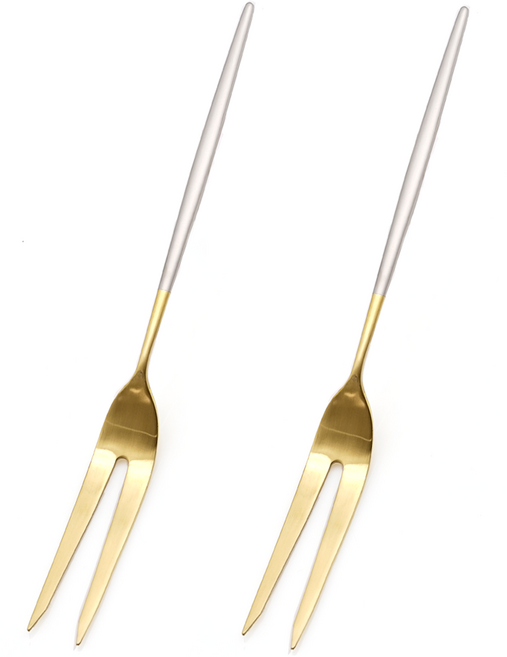 테이블아트 아벨라 무광투톤 요리포크, 혼합색상, 2개