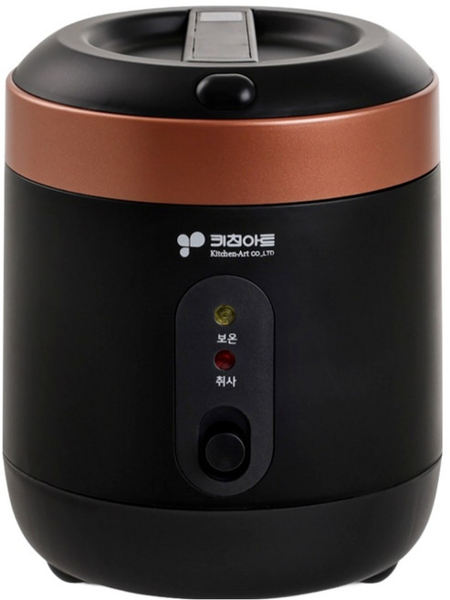 키친아트 미니 전기 보온밥솥 1~2인용, KRC-B114NK, 블랙
