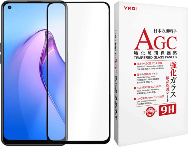 YADI 亞第 水之鏡 手機 玻璃 螢幕保護貼 OPPO Reno 8/Reno 8Z/Reno 4 AGC 全滿版 9H 防指紋 透明 6.4吋 2022專用 1個