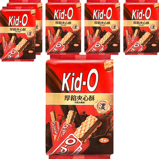 Kid-O 厚餡夾心酥 巧克力, 91g, 6袋