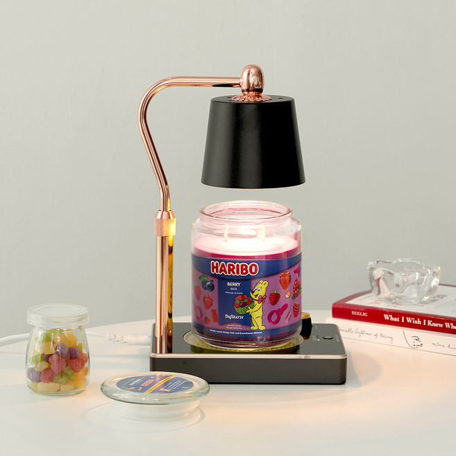 하리보 라지자 캔들 + 빛조절 타이머 캔들워머 세트, 블랙(캔들워머), 베리믹스