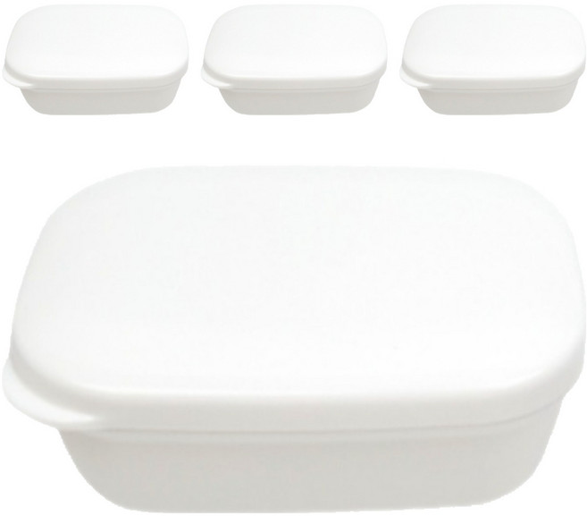 쓰리썬 휴대용 사각 비누케이스 2p, 화이트, 4개