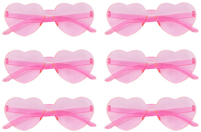 조이파티 셀카 파티 안경, 하트핑크, 6개