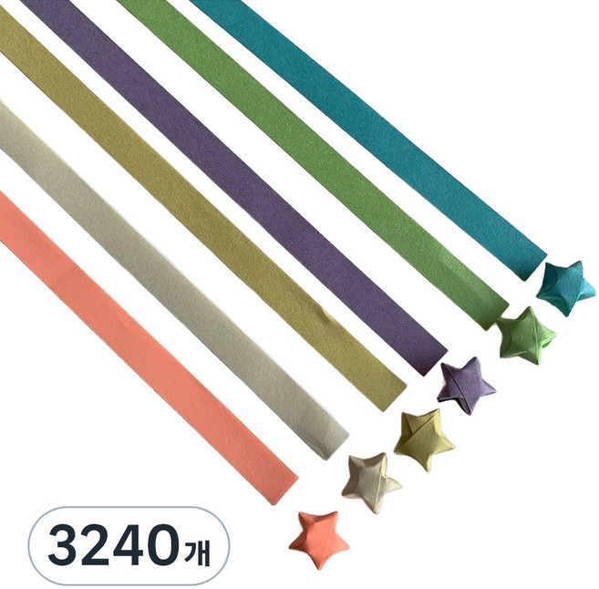 앞날창창 칼라 별접기 색종이 마카롱, 3240개, 6색