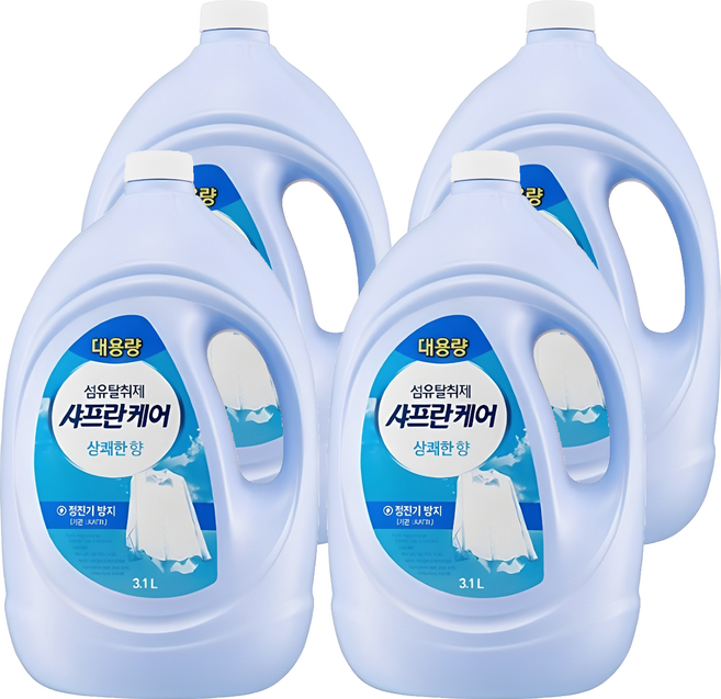 샤프란 케어 섬유탈취제 상쾌한 향 리필, 3.1L, 4개