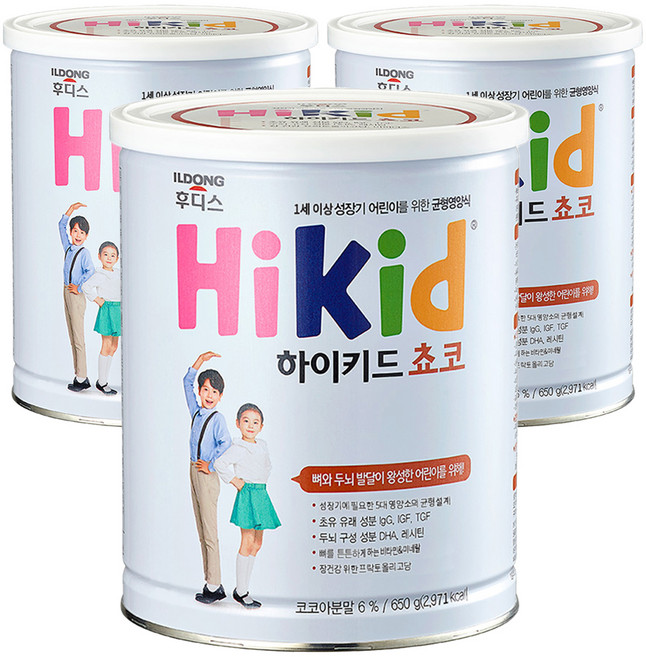 일동후디스 하이키드 쵸코 분말영유아식 650g, 코코아맛, 600g, 3개