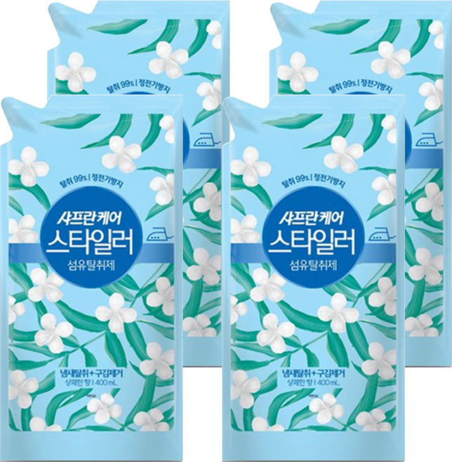 샤프란 케어 스타일러 섬유탈취제 상쾌한향 리필, 400ml, 4개