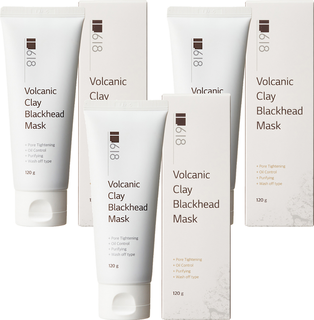 1618 화산송이 클레이 블랙헤드 마스크 120g, 1개입, 3개