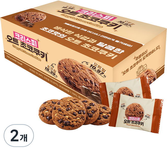 크리스피 오트 초코쿠키, 700g, 2개