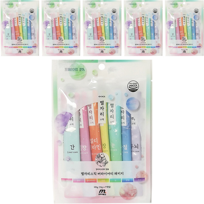마이베프 반려동물 별자리스틱 버라이어티 영양제 7종 세트, 15g, 종합영양제, 6세트