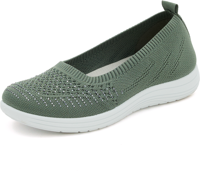 J SHOE Canela 超輕量針織水鑽平底鞋 3cm