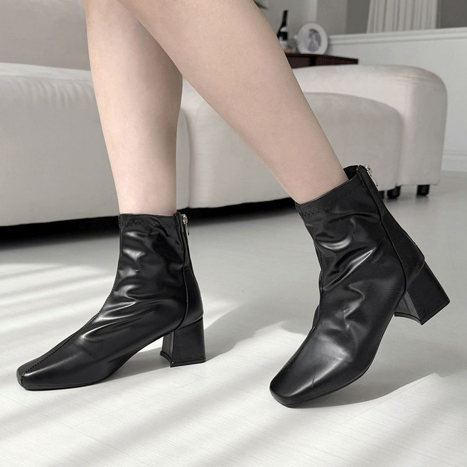 어바웃슈 여성용 스퀘어 토 앵클부츠 TSP1136