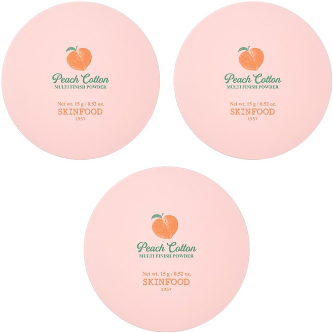 스킨푸드 피치뽀송 멀티 피니시 파우더 15g, 3개