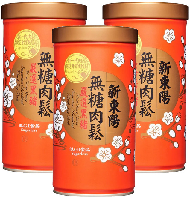 新東陽 黑豬無糖肉鬆, 255g, 3罐
