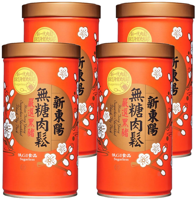 新東陽 黑豬無糖肉鬆, 255g, 4罐