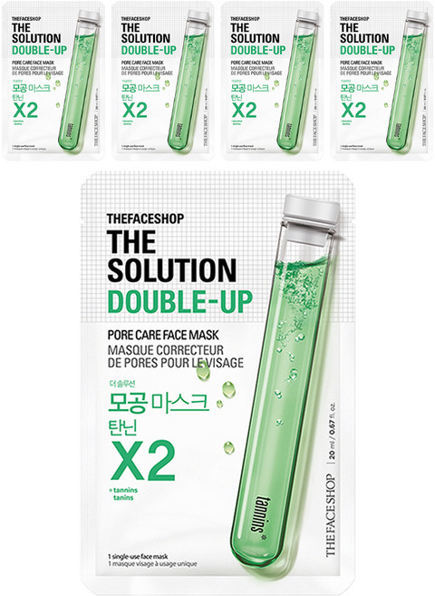 더페이스샵 더솔루션 더블업 모공 마스크, 1개입, 5개