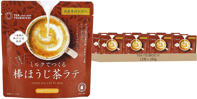 TEA TSUBOICHI 焙茶沖泡粉(拿鐵用), 12包, 1包, 100g