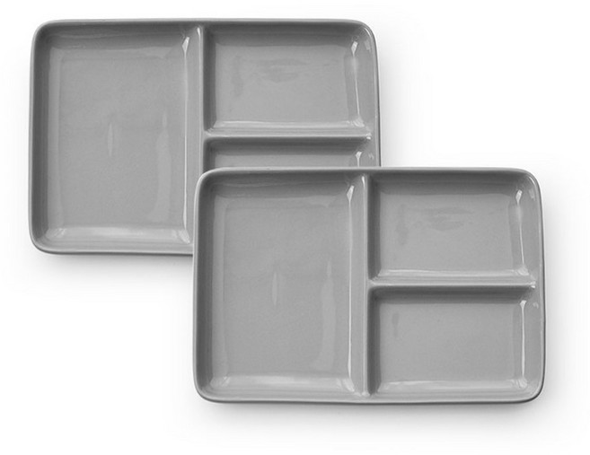 프렐류드 크리미 삼절 나눔접시, 그레이, 2개