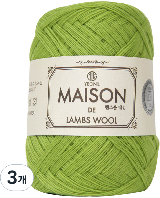 연일섬유 램스울 메종 뜨개실, 24라임, 3개
