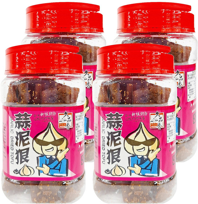 久品香 蒜泥狠 豆乾 原味, 350g, 4罐