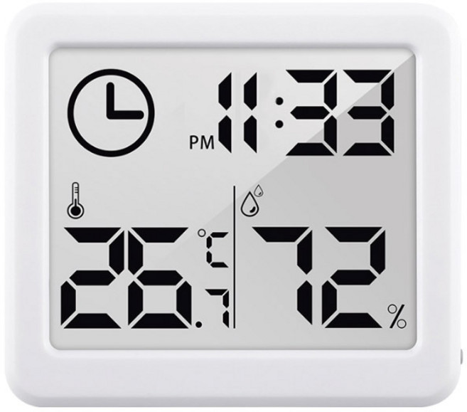 마켓플랜 LCD 디지털 온습도계, 화이트, 1개