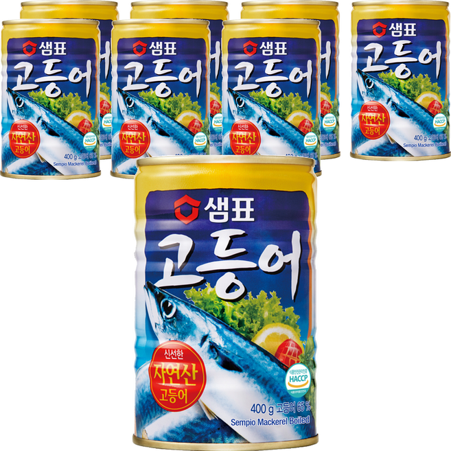 샘표 원터치 고등어 통조림, 400g, 8개