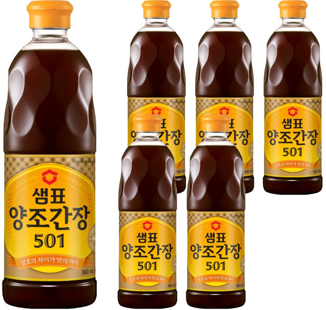 샘표 양조간장 501, 860ml, 6개