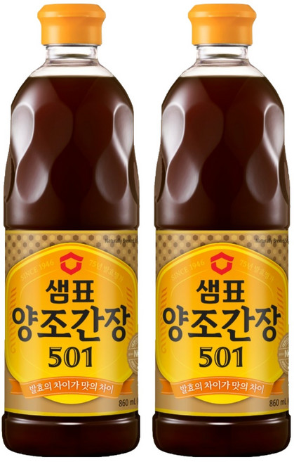 샘표 양조간장 501, 860ml, 2개