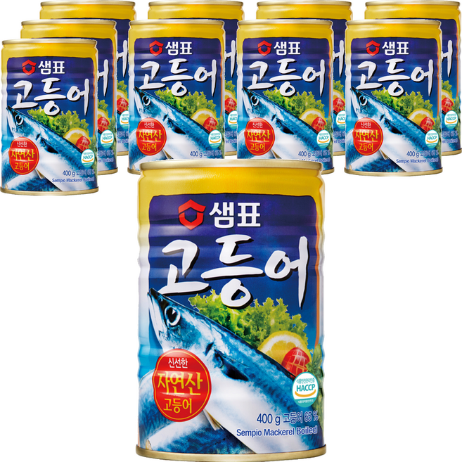 샘표 원터치 고등어 통조림, 400g, 10개