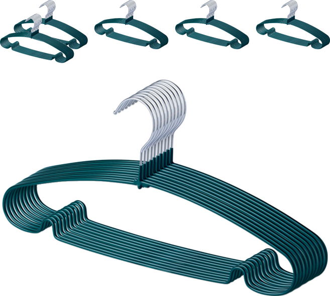 제이밀 코팅 논슬립 옷걸이, 그린, 60개