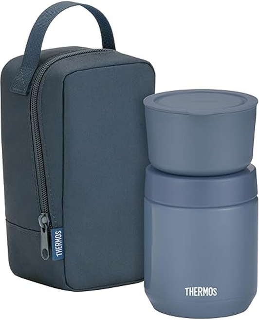 THERMOS 膳魔師 真空斷熱保溫便當提袋組 JEE-550 IBL, 藍色, 400ml, 1組