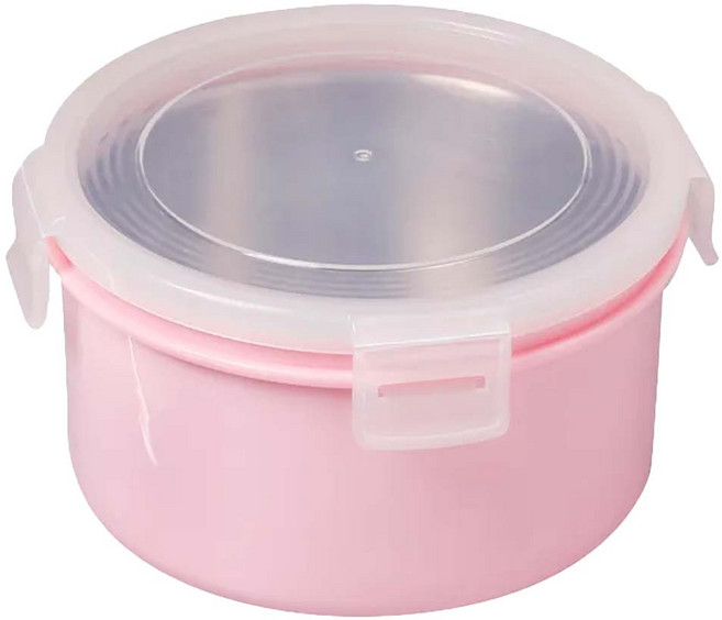 HIKARI 日光生活 隔熱保鮮便當盒 H529-2 直徑14 x 7cm, 粉紅色, 1個