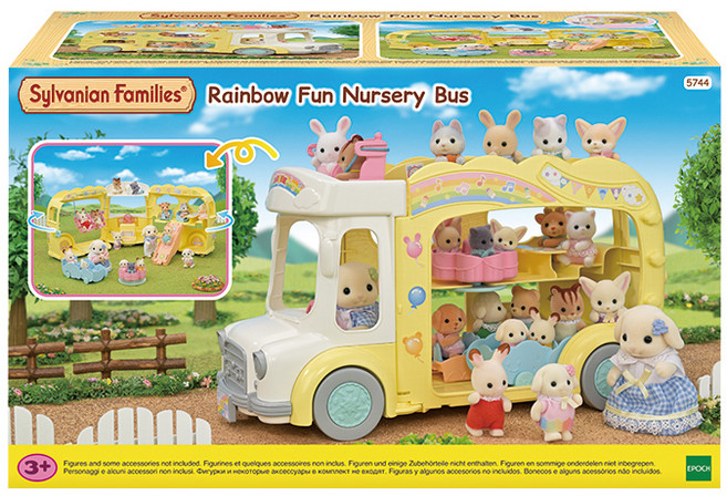 실바니안패밀리 써니 캐슬 아기유치원 3층 버스 피규어 세트 5744, 1세트