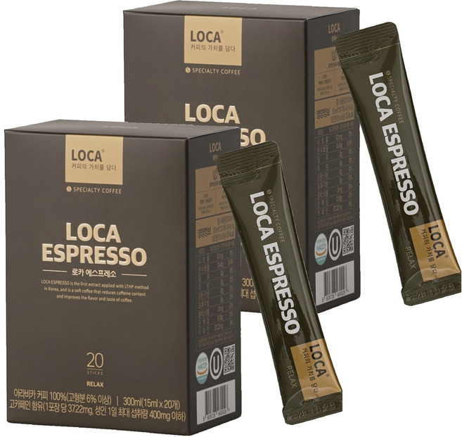 로카에스프레소 액상 스틱 커피믹스 릴랙스, 15ml, 20개입, 2개