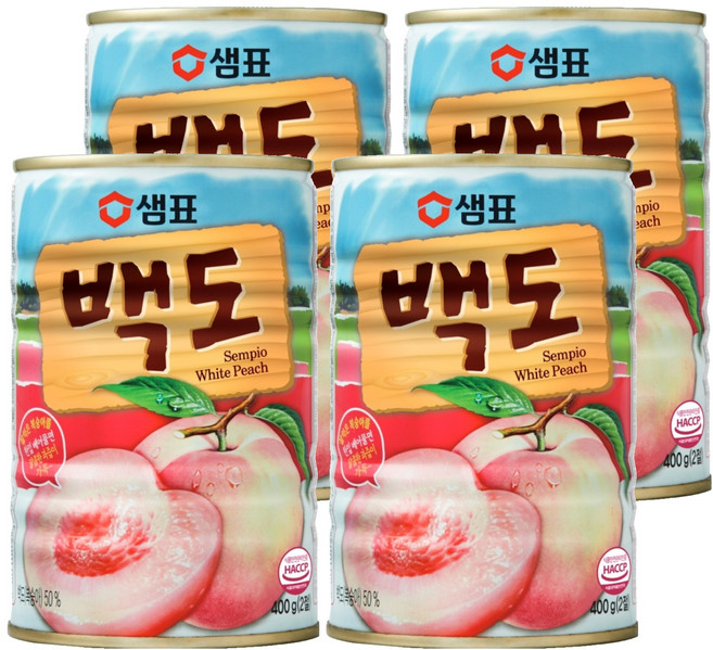Sempio 膳府 白桃罐頭, 400g, 4個
