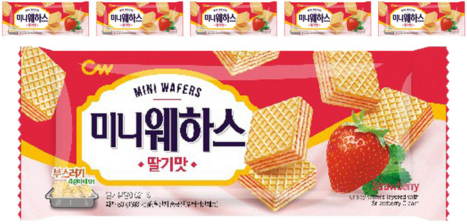 청우식품 미니웨하스 딸기맛, 80g, 6개